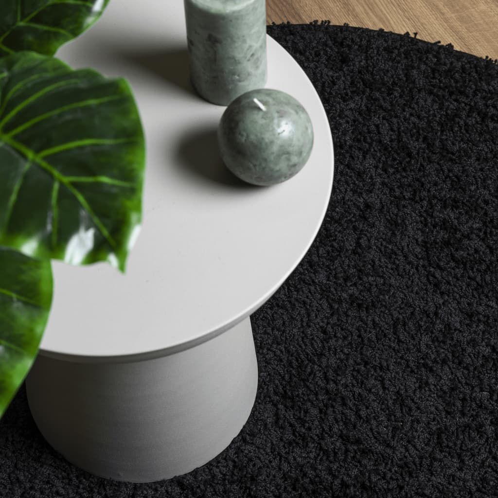 vidaXL Shaggy Vloerkleed Zwart Ø240cm - 35% Korting!