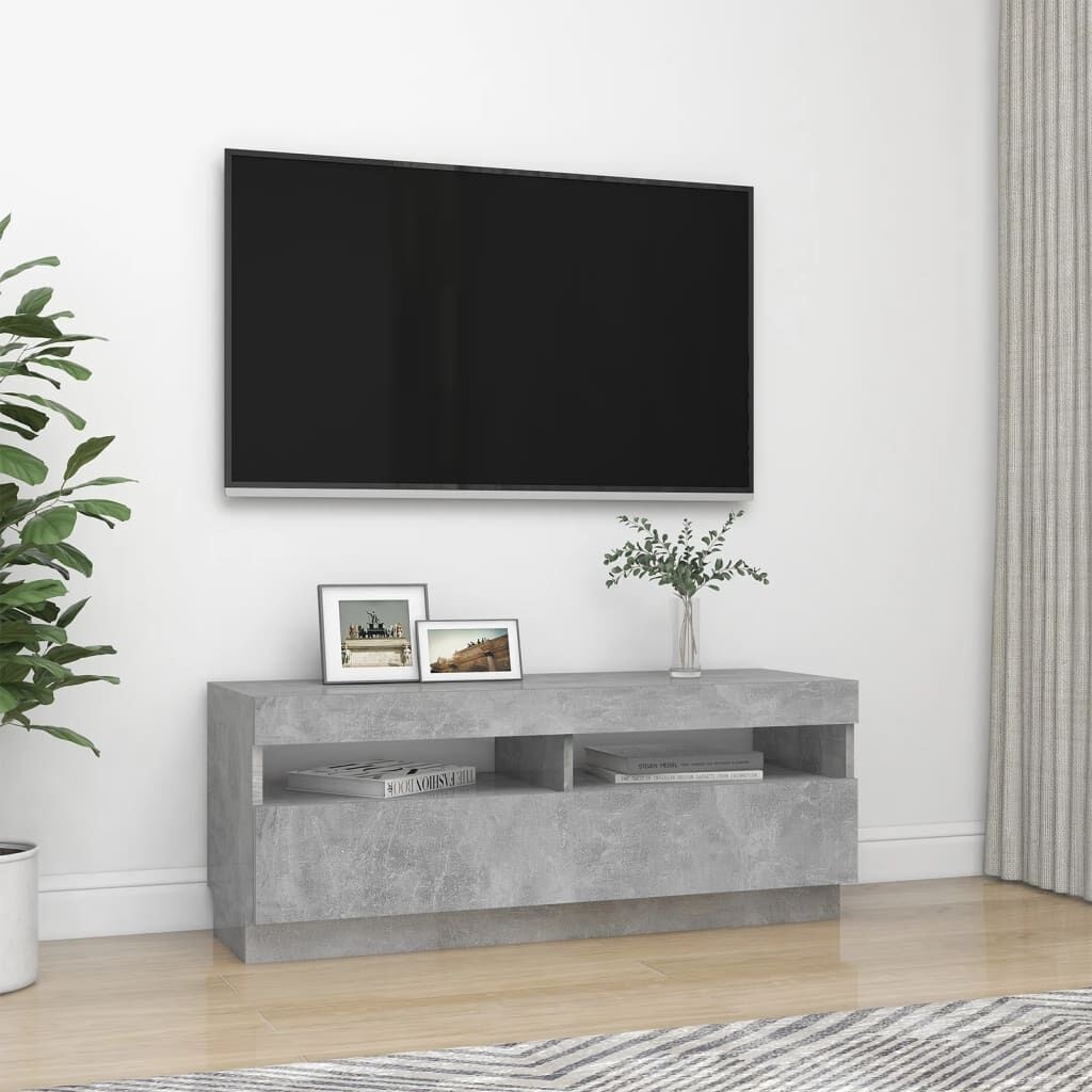 TV-Meubel Betongrijs met LED - 100cm - 35% Korting!