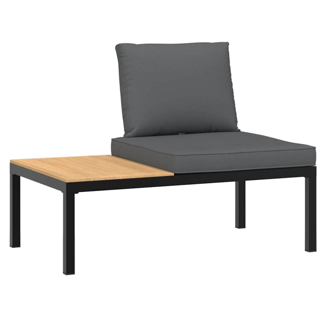 Tuinbank Aluminium Zwart met Kussens - 35% Korting!