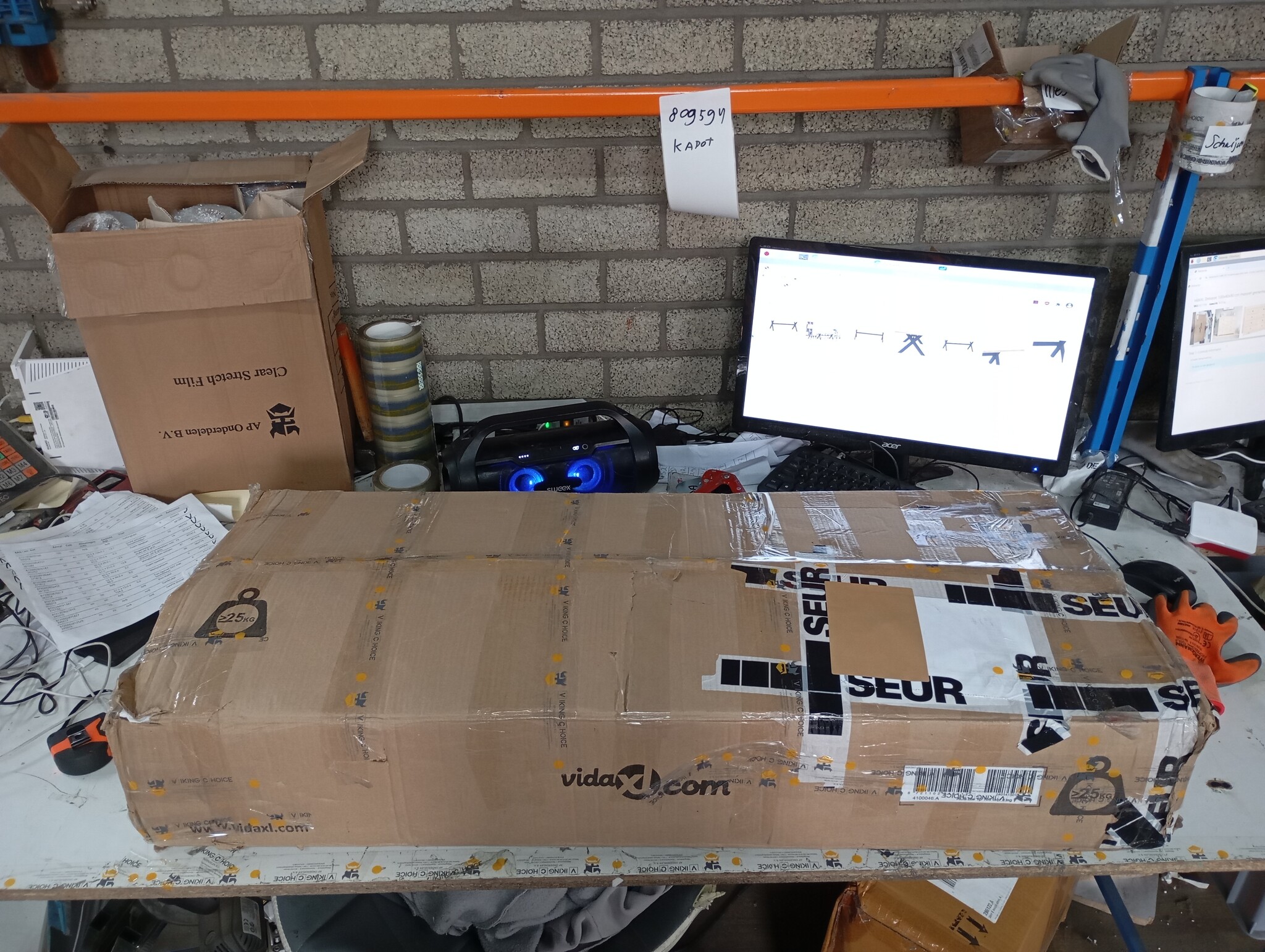 vidaXL Wandtafel 180cm Grenenhout - 45% Korting!