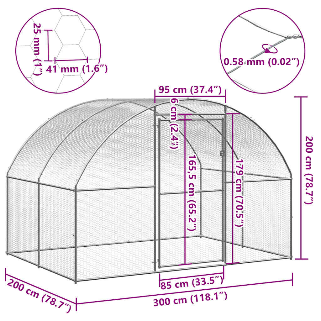 Kippenren 3x2x2m gegalvaniseerd - 35% Korting!