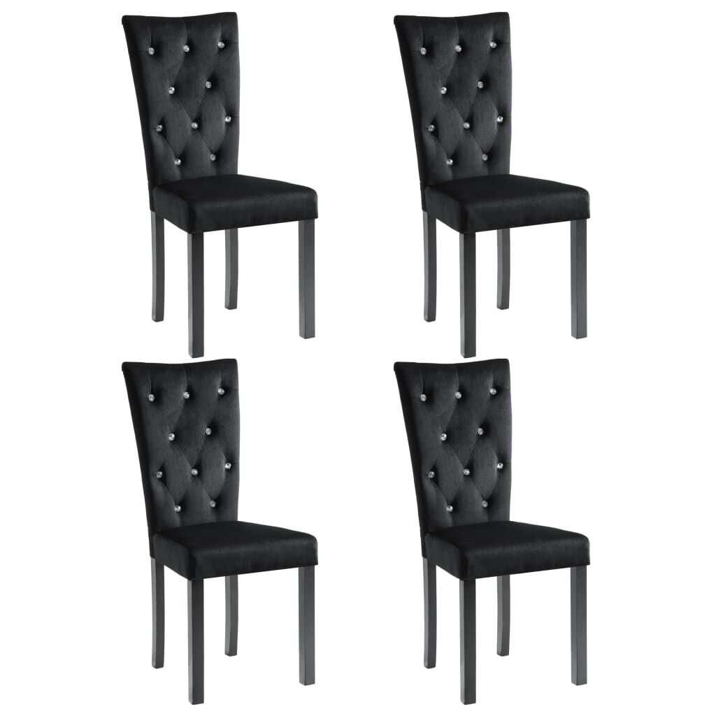 vidaXL Eetkamerstoelen (4) Fluweel Zwart -35%!