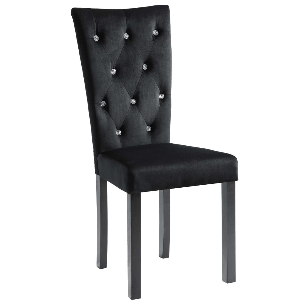 vidaXL Eetkamerstoelen (4) Fluweel Zwart -35%!