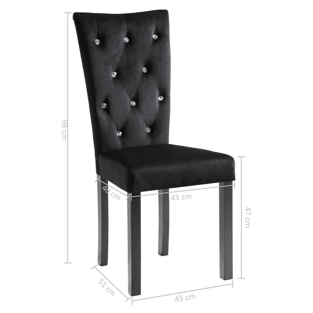 vidaXL Eetkamerstoelen (4) Fluweel Zwart -35%!