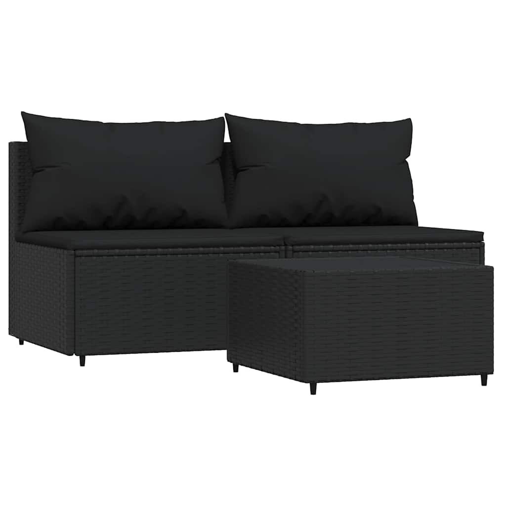 vidaXL Loungeset 3-delig Zwart -35% Korting! Zo Goed Als Nieuw