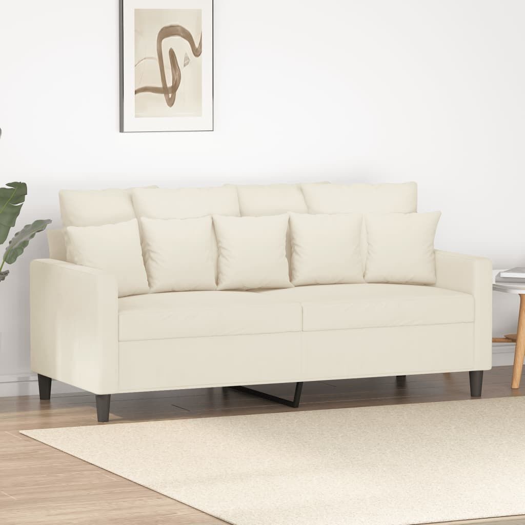 VidaXL Crème Fluweel Bank - 140cm - Zo Goed Als Nieuw! -47% Korting