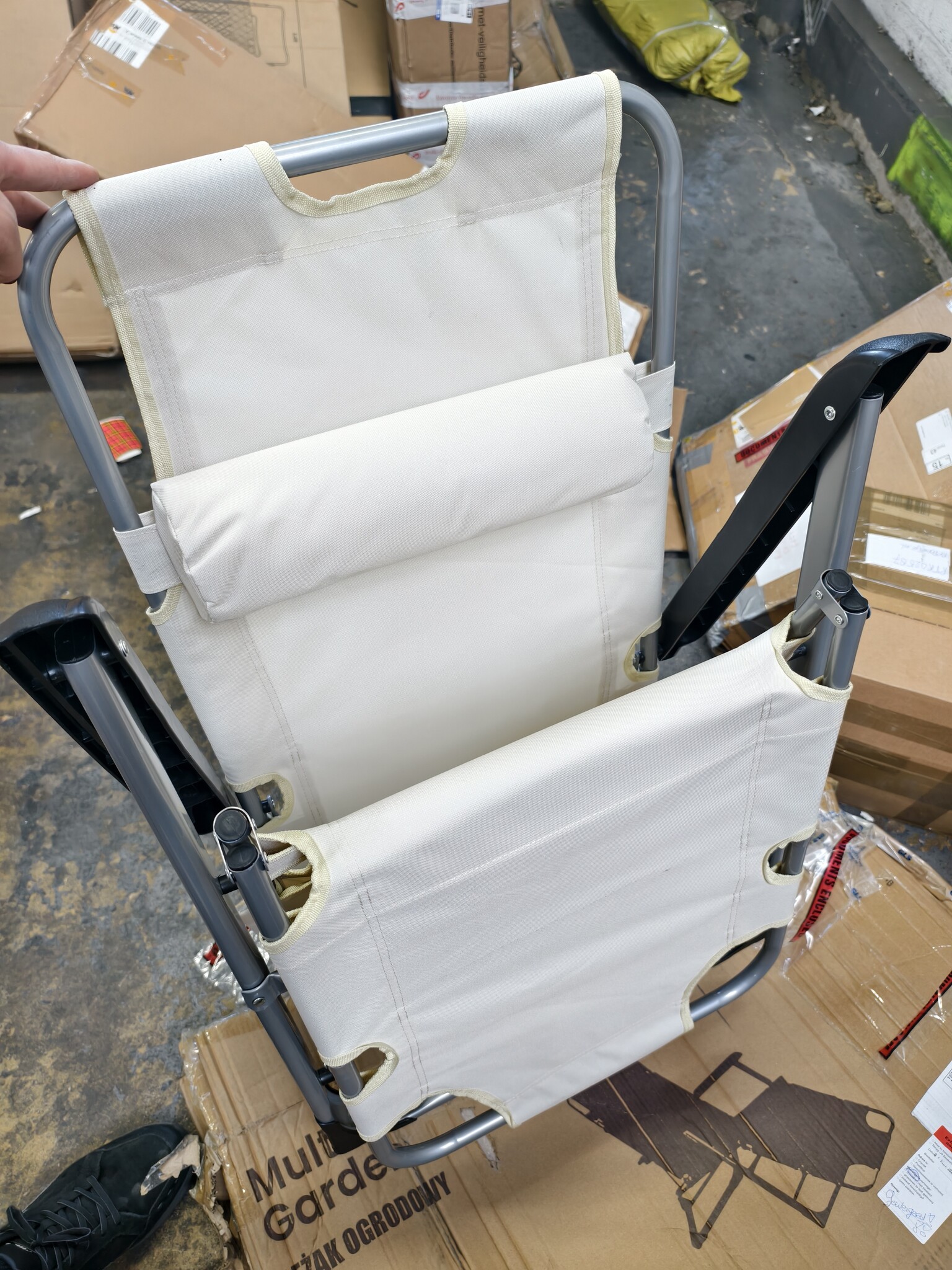 Tuinstoel Ligstoel 2-in-1 Beige - 60% Korting! Krasjes
