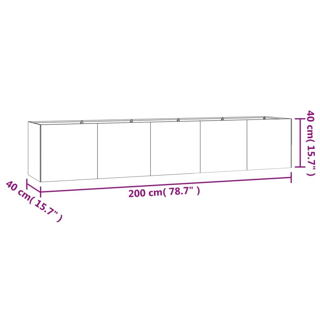 vidaXL Plantenbak verhoogd 200x40x40 cm cortenstaal