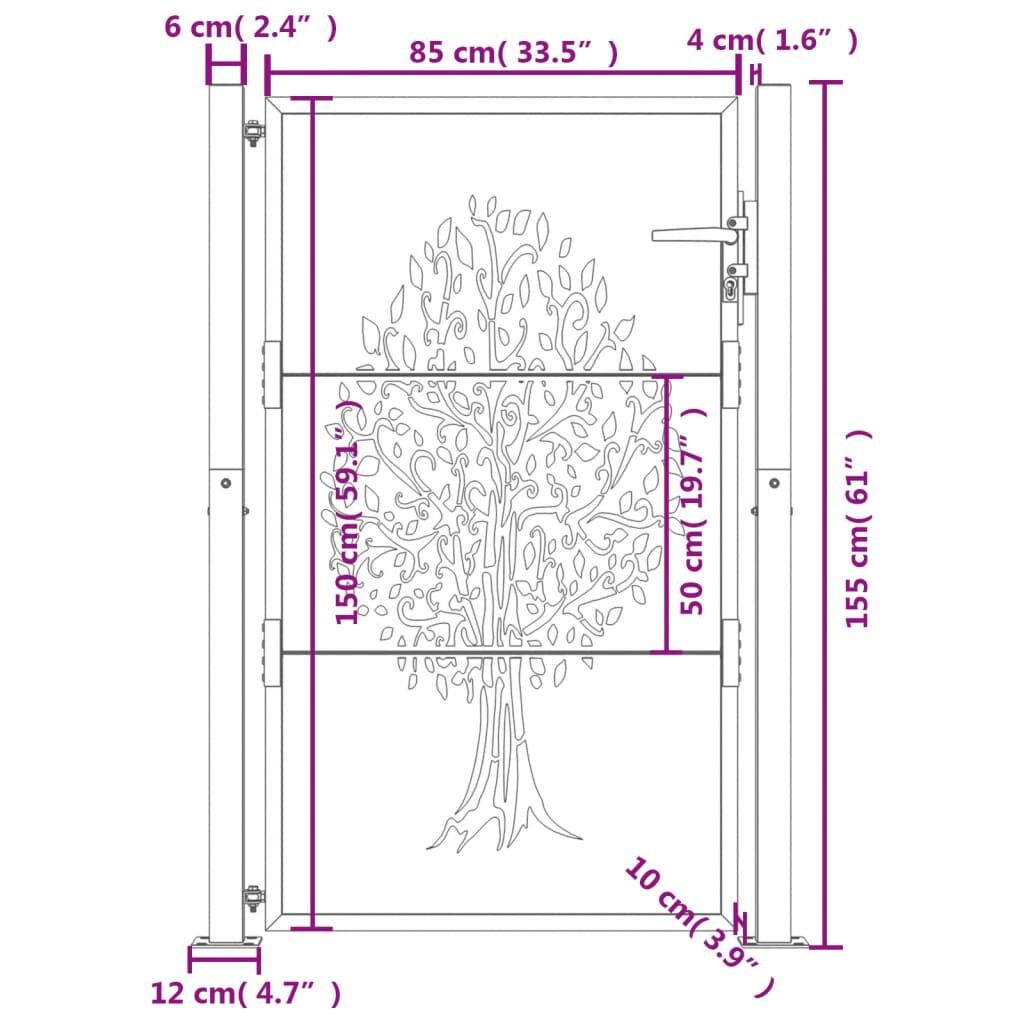 vidaXL Poort 105x155cm Antraciet - Boom Design - 41% Korting!