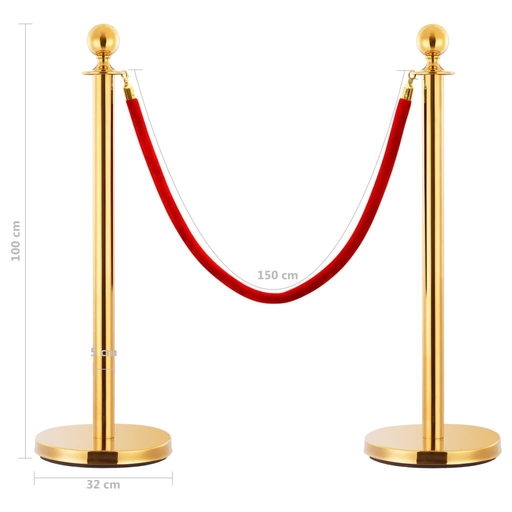 VIP Afzetpalen Set (3-delig) Goud - 53% Korting!