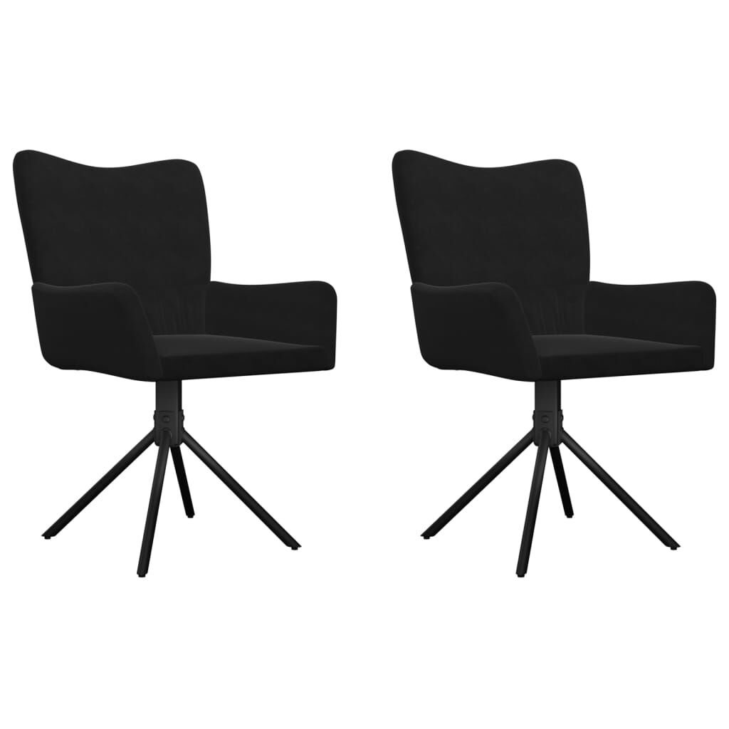 Draaibare Eetkamerstoelen (2x) Zwart Fluweel - 47% Korting!