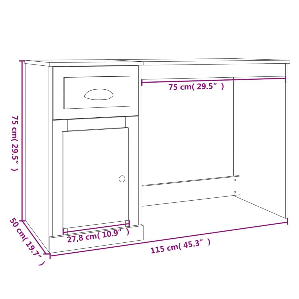 Bureau Sonoma Eiken 115cm - Nieuwstaat, 47% Korting!
