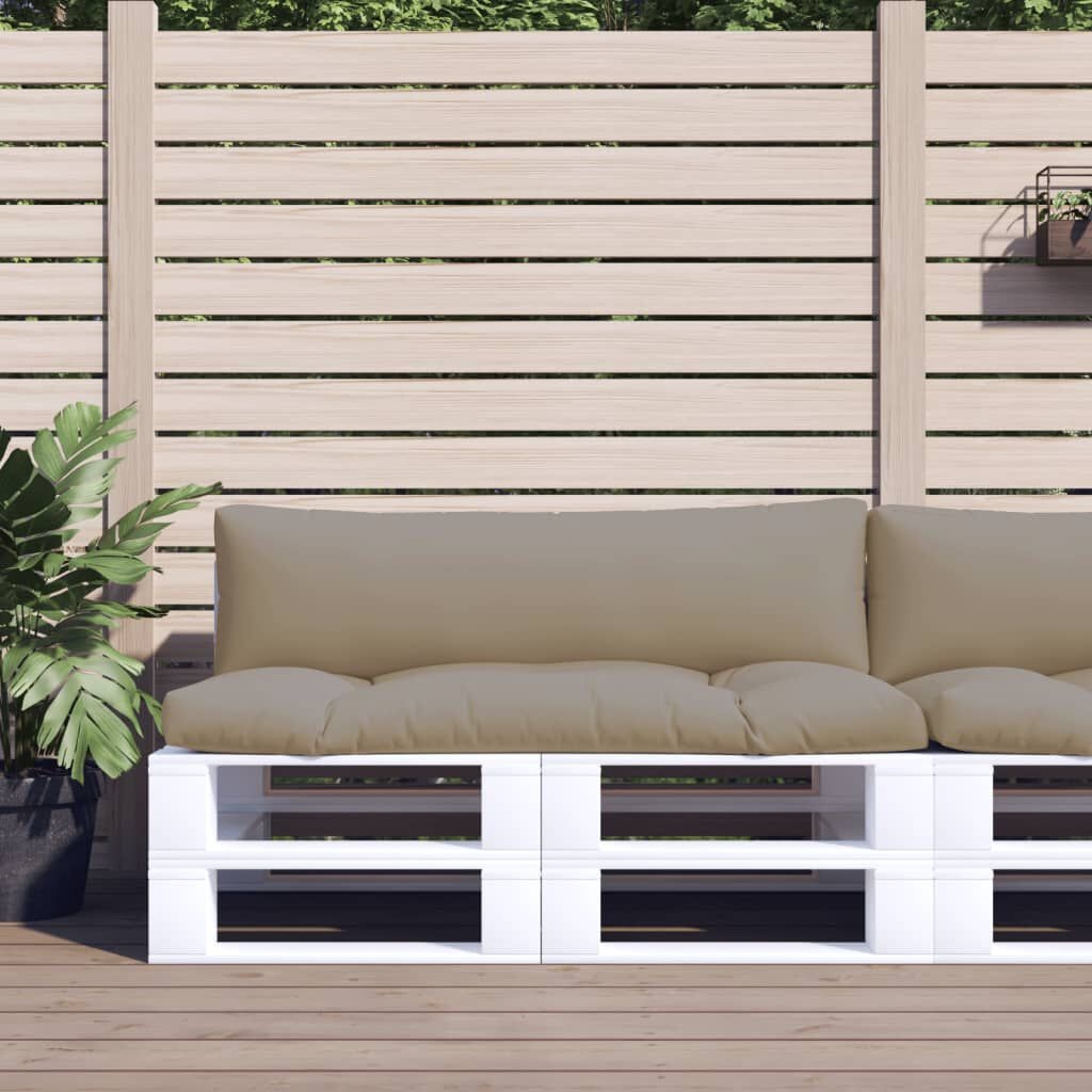 vidaXL Palletkussens Taupe (2 st) - 35% Korting!