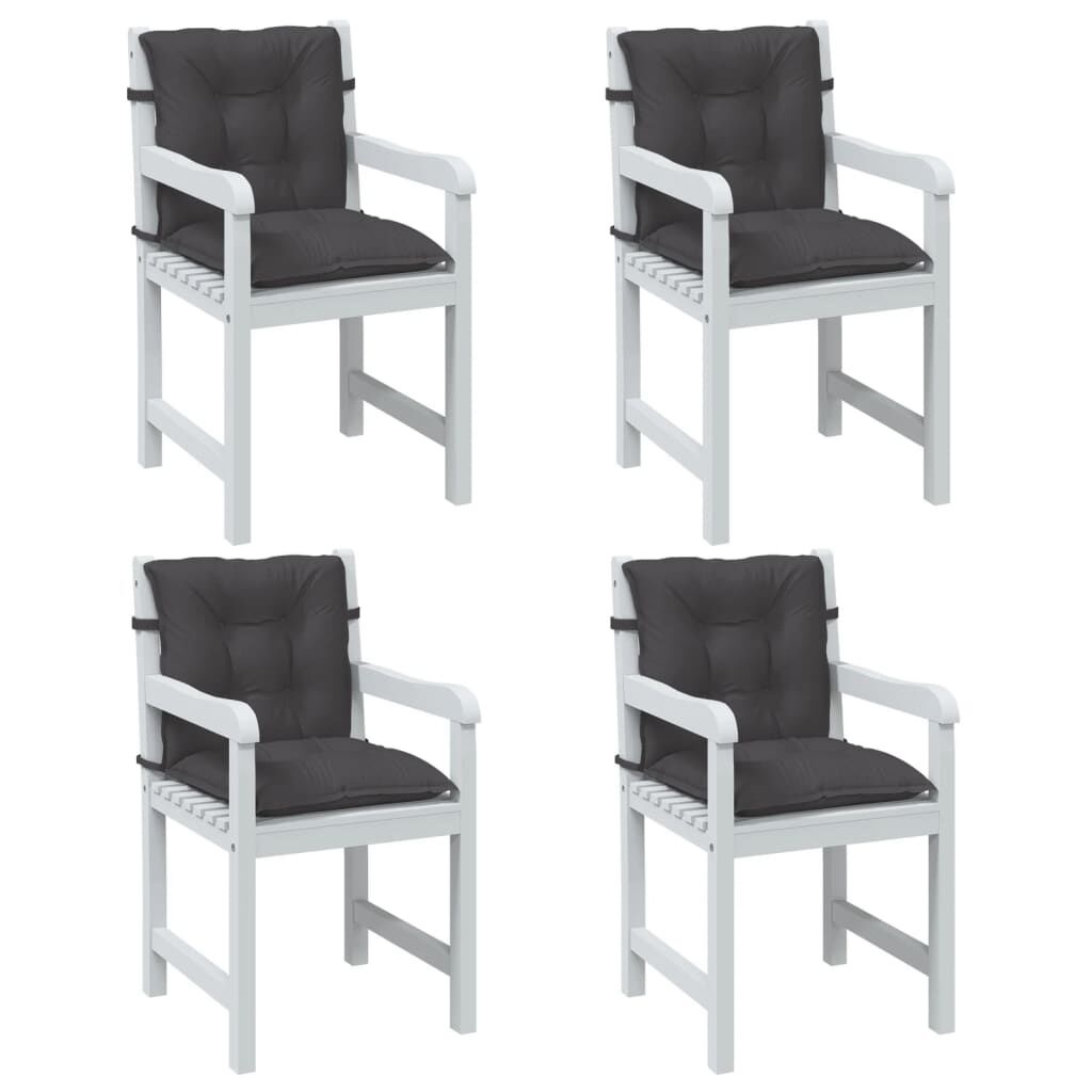 Stoelkussens 4 st Antraciet - Lage Rug, 100x50cm - 35% Korting!