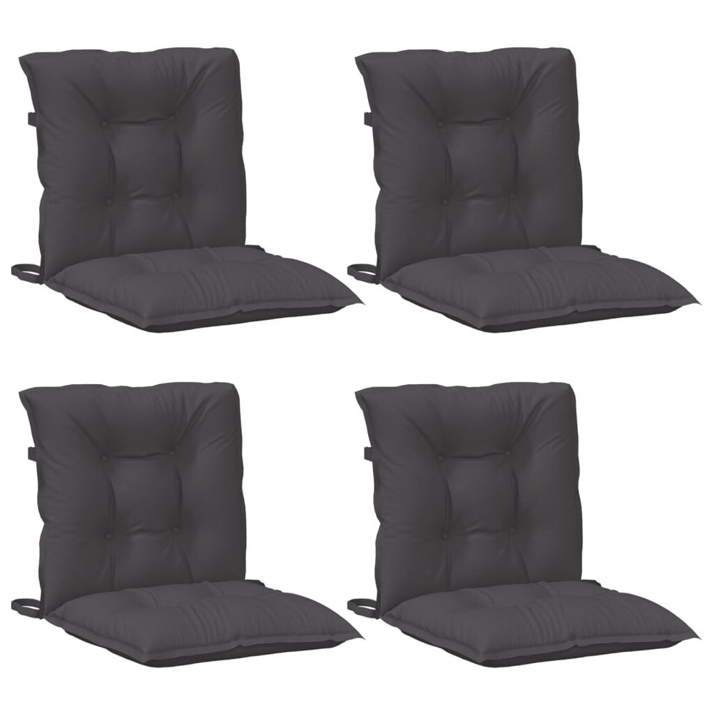 Stoelkussens 4 st Antraciet - Lage Rug, 100x50cm - 35% Korting!