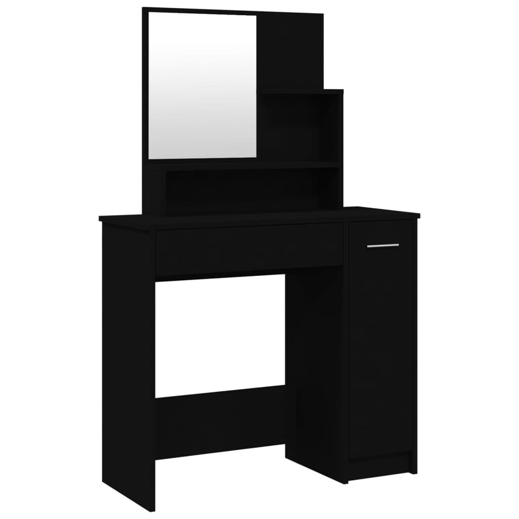 Kaptafel met Spiegel Zwart 86,5cm - 50% Korting!