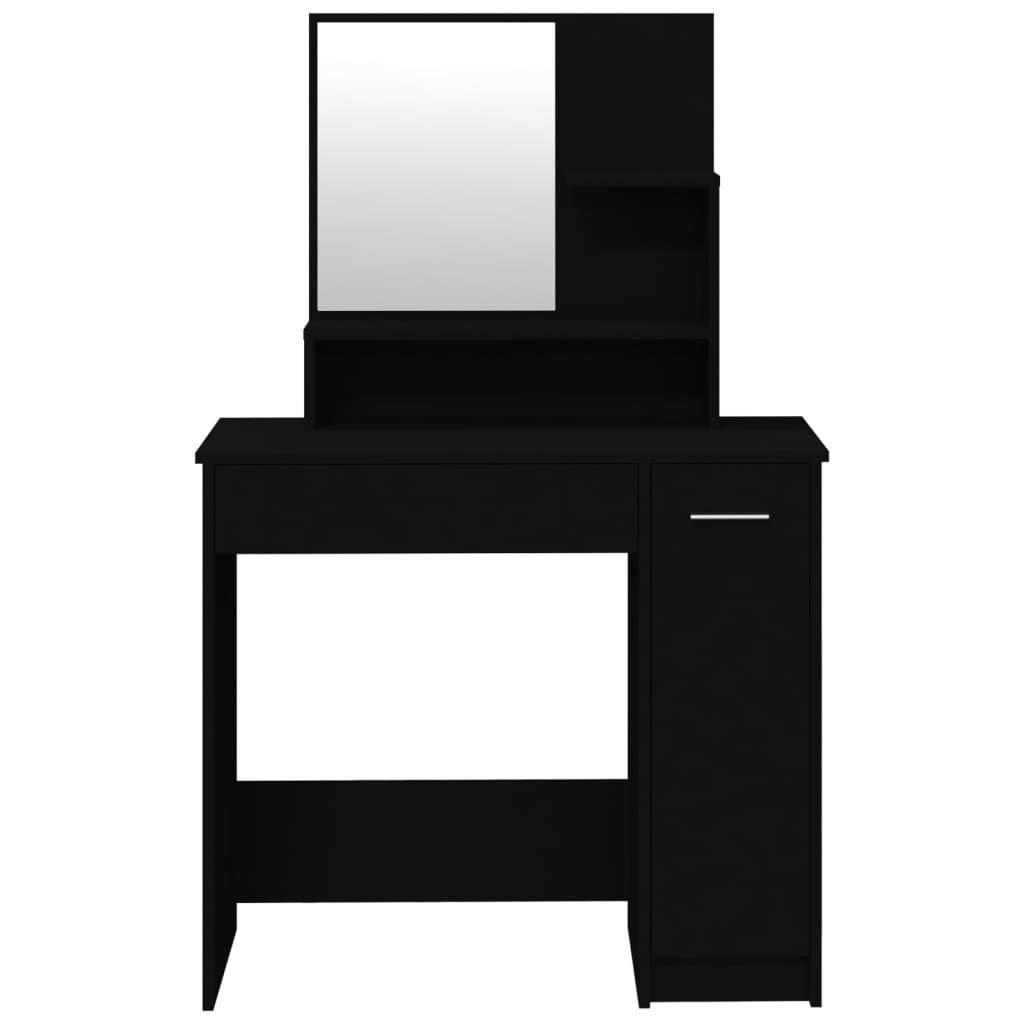 Kaptafel met Spiegel Zwart 86,5cm - 50% Korting!
