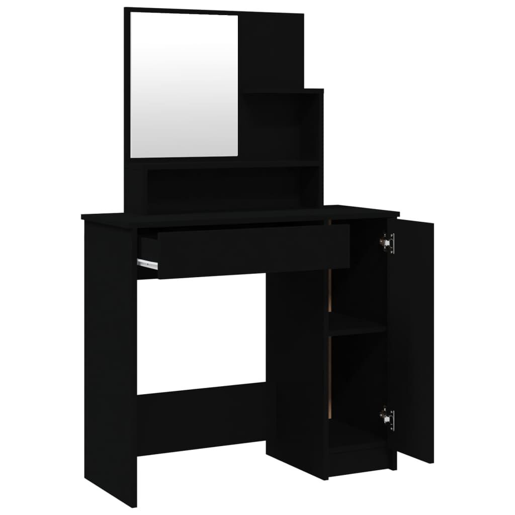 Kaptafel met Spiegel Zwart 86,5cm - 50% Korting!