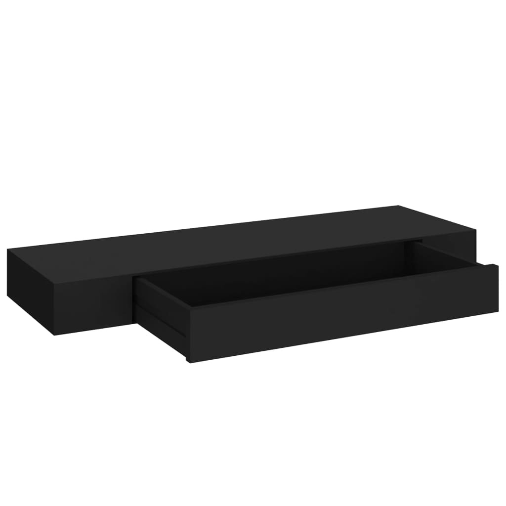 Wandschap met lade zwart 80cm - 35% korting!