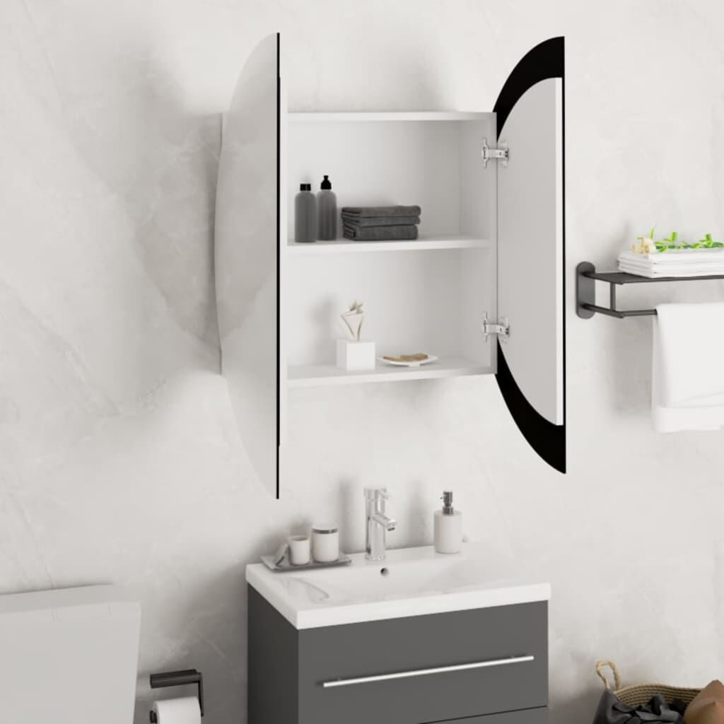 vidaXL Badkamerkast met LED Spiegel - 54cm - Wit - 35% Korting!