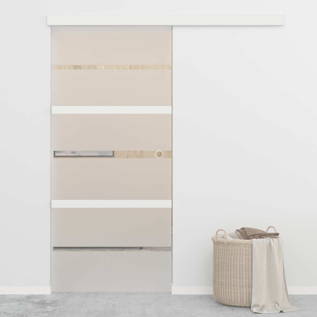 Schuifdeur 90x205cm ESG-Glas Zilver - 35% Korting!