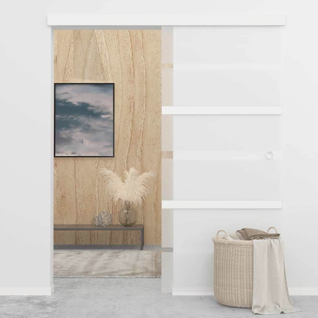 Schuifdeur 90x205cm ESG-Glas Zilver - 35% Korting!