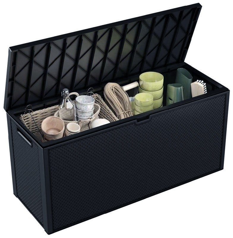 Tuinkussenbox 280L Grafiet - Hoekschade - 55% Korting!