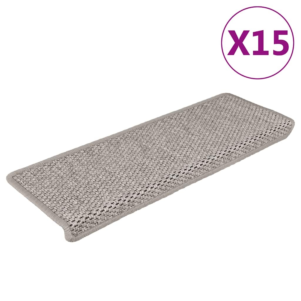 vidaXL Trapmatten (15 st) Sisal Zilver - 35% Korting!