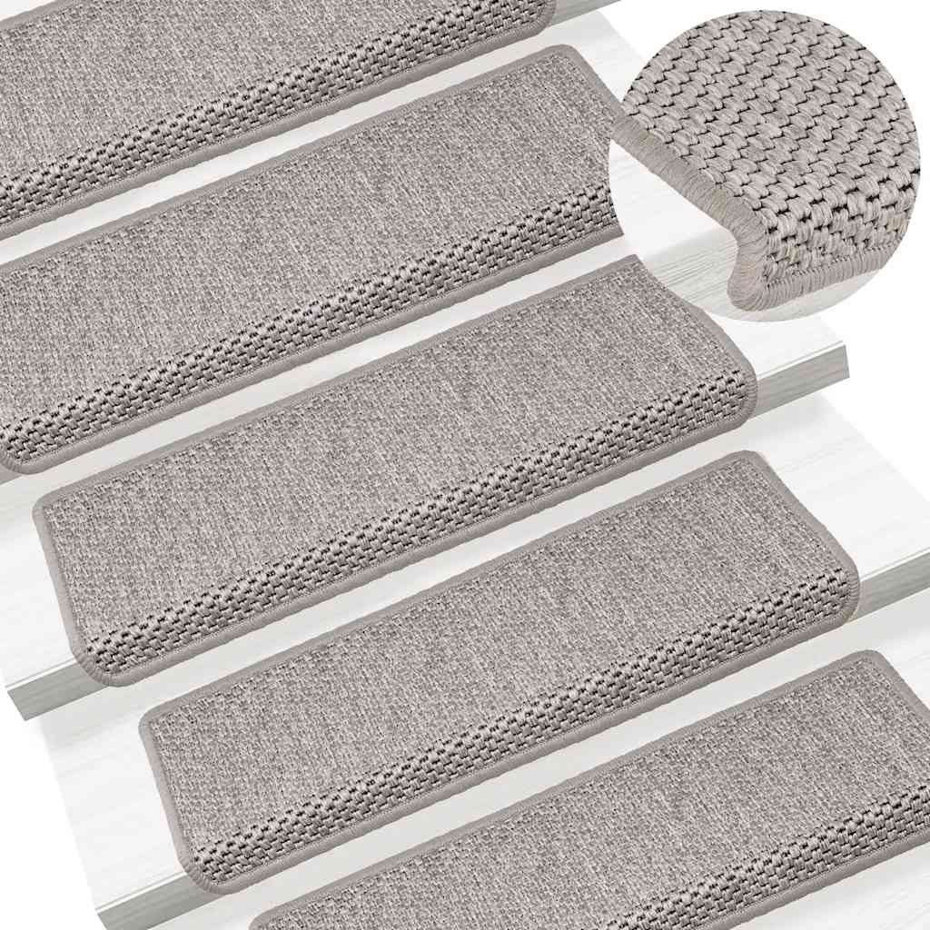 vidaXL Trapmatten (15 st) Sisal Zilver - 35% Korting!