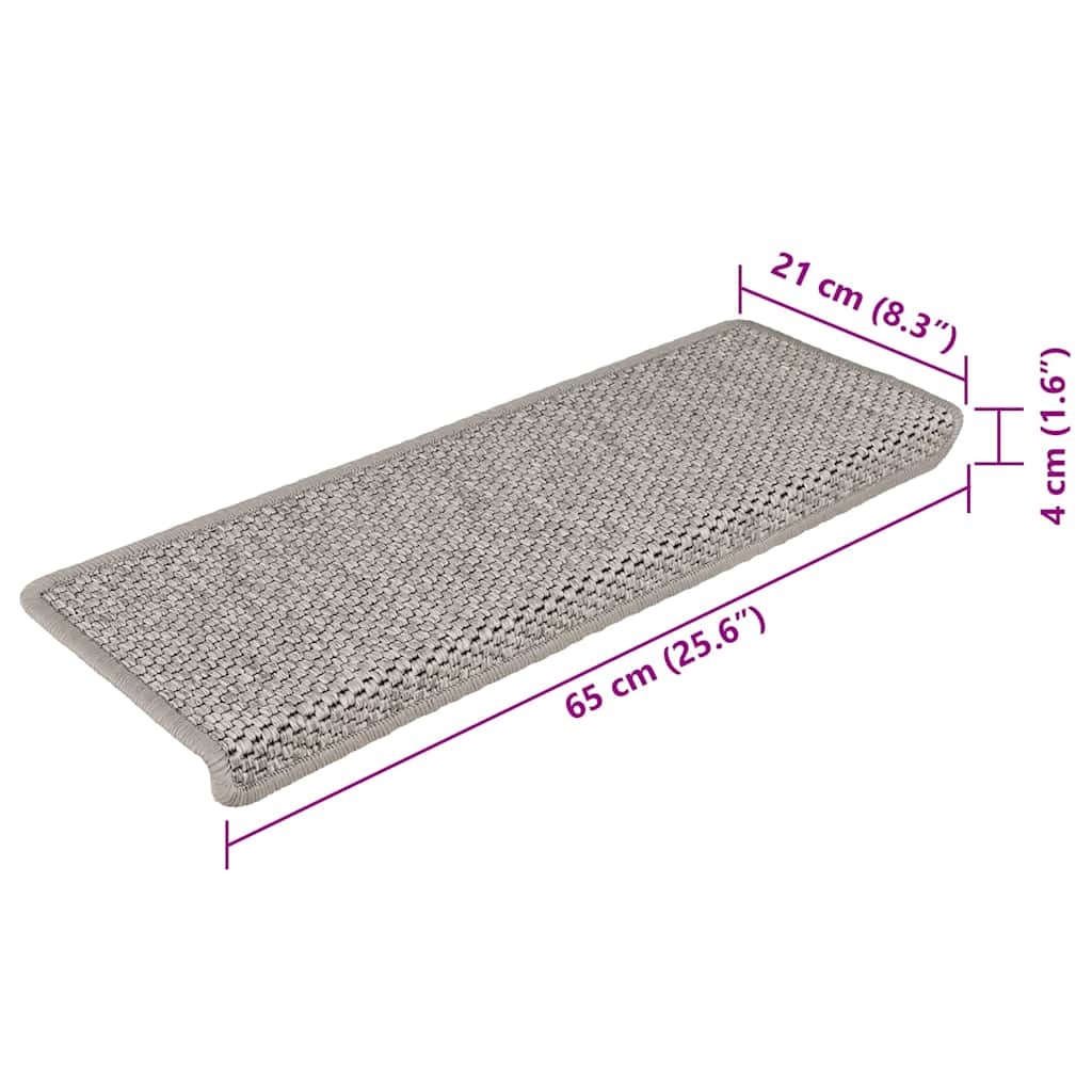 vidaXL Trapmatten (15 st) Sisal Zilver - 35% Korting!
