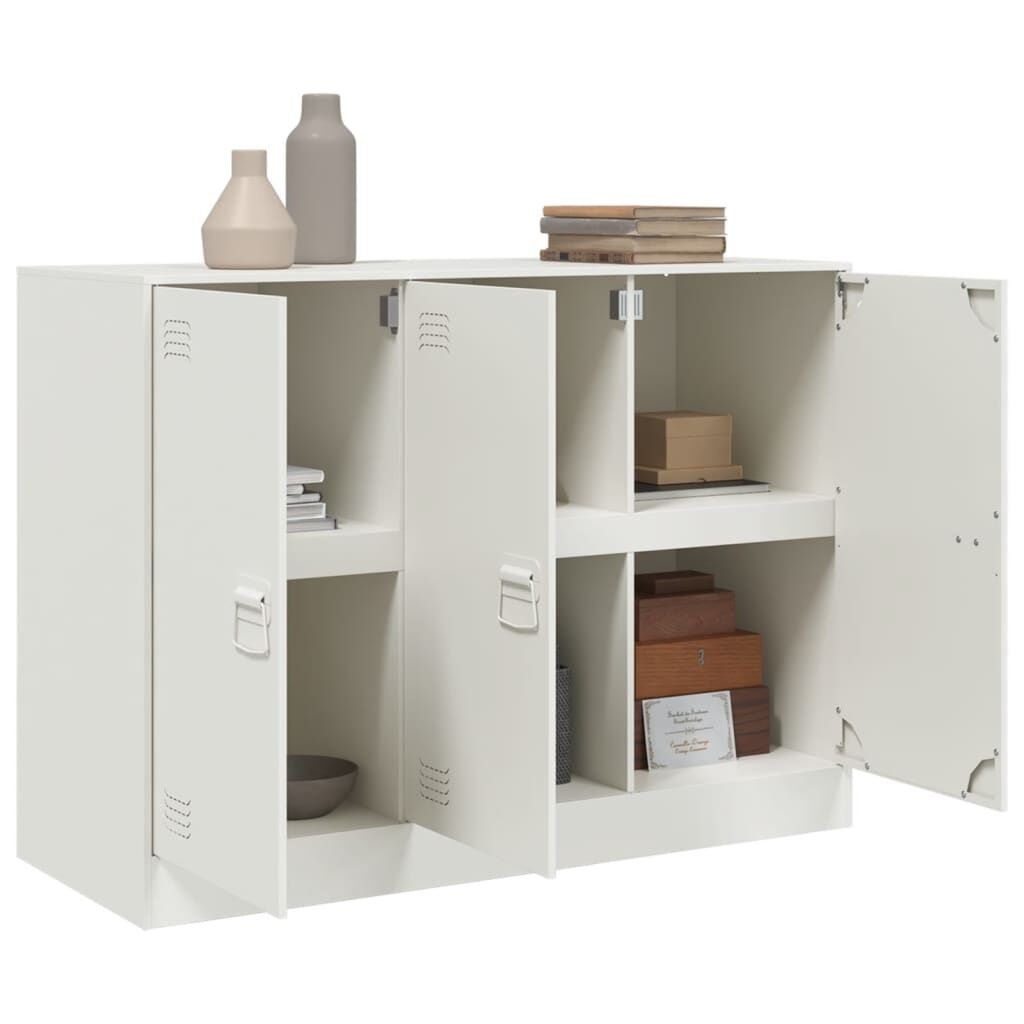 vidaXL Dressoir Wit Staal 99cm - 35% Korting!