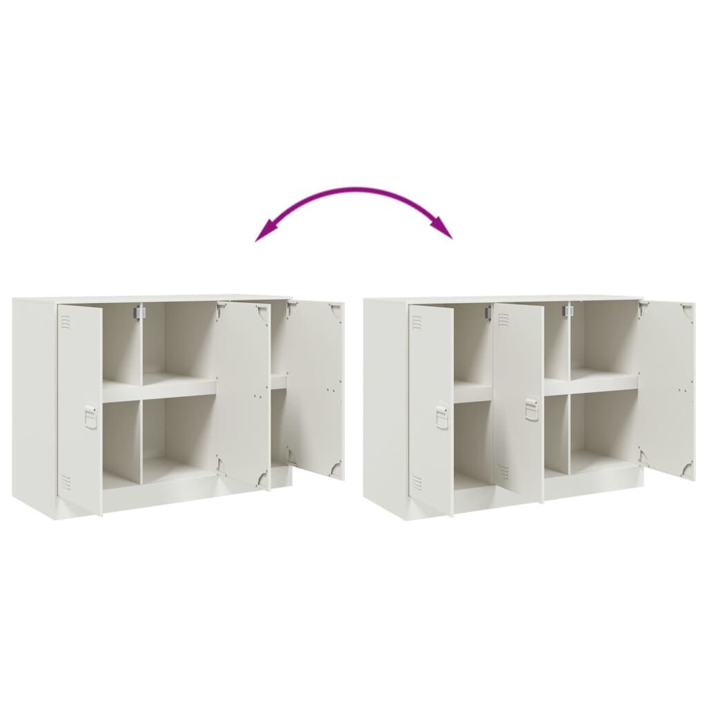 vidaXL Dressoir Wit Staal 99cm - 35% Korting!