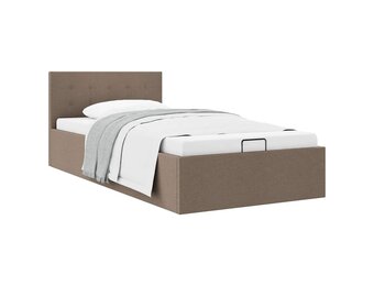 vidaXL Bedframe 90x200cm met Opbergruimte Taupe - 35% Korting!