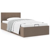 vidaXL Bedframe 90x200cm met Opbergruimte Taupe - 35% Korting!