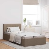 vidaXL Bedframe 90x200cm met Opbergruimte Taupe - 35% Korting!