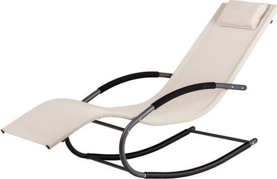 Schommel Ligstoel Tuin Beige - 50% Korting! Relaxen!