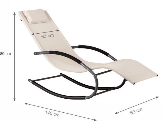 Schommel Ligstoel Tuin Beige - 50% Korting! Relaxen!