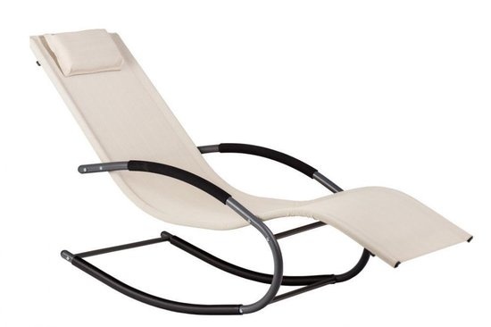 Schommel Ligstoel Tuin Beige - 50% Korting! Relaxen!