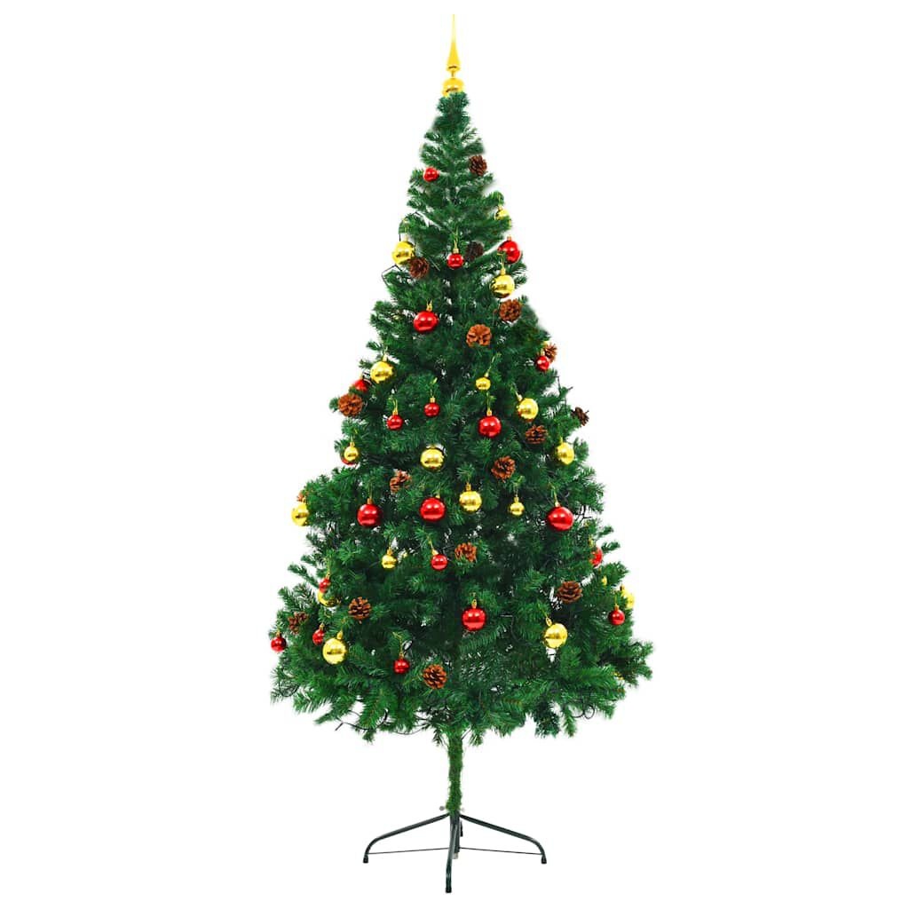 vidaXL Kunstkerstboom 210cm met Verlichting & Ballen -42% Korting!