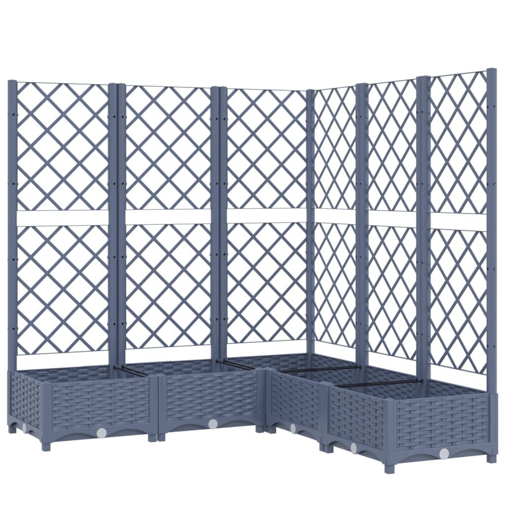 VidaXL Plantenbak met Latwerk - Grijs - 120cm - 41% Korting!