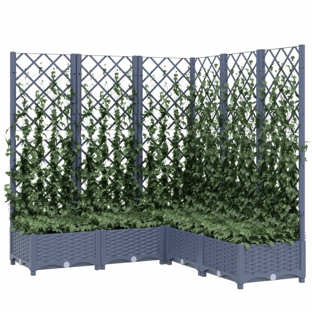 VidaXL Plantenbak met Latwerk - Grijs - 120cm - 41% Korting!