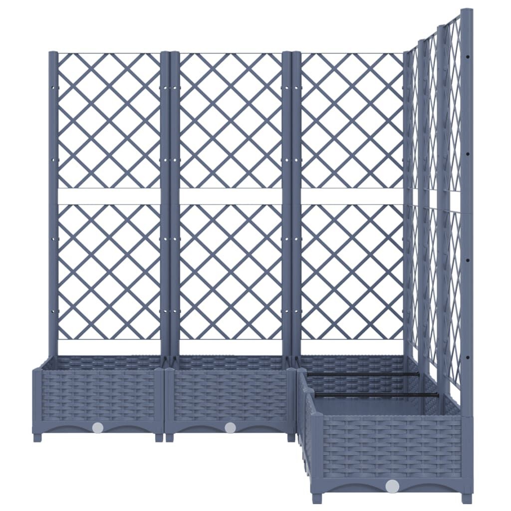 VidaXL Plantenbak met Latwerk - Grijs - 120cm - 41% Korting!