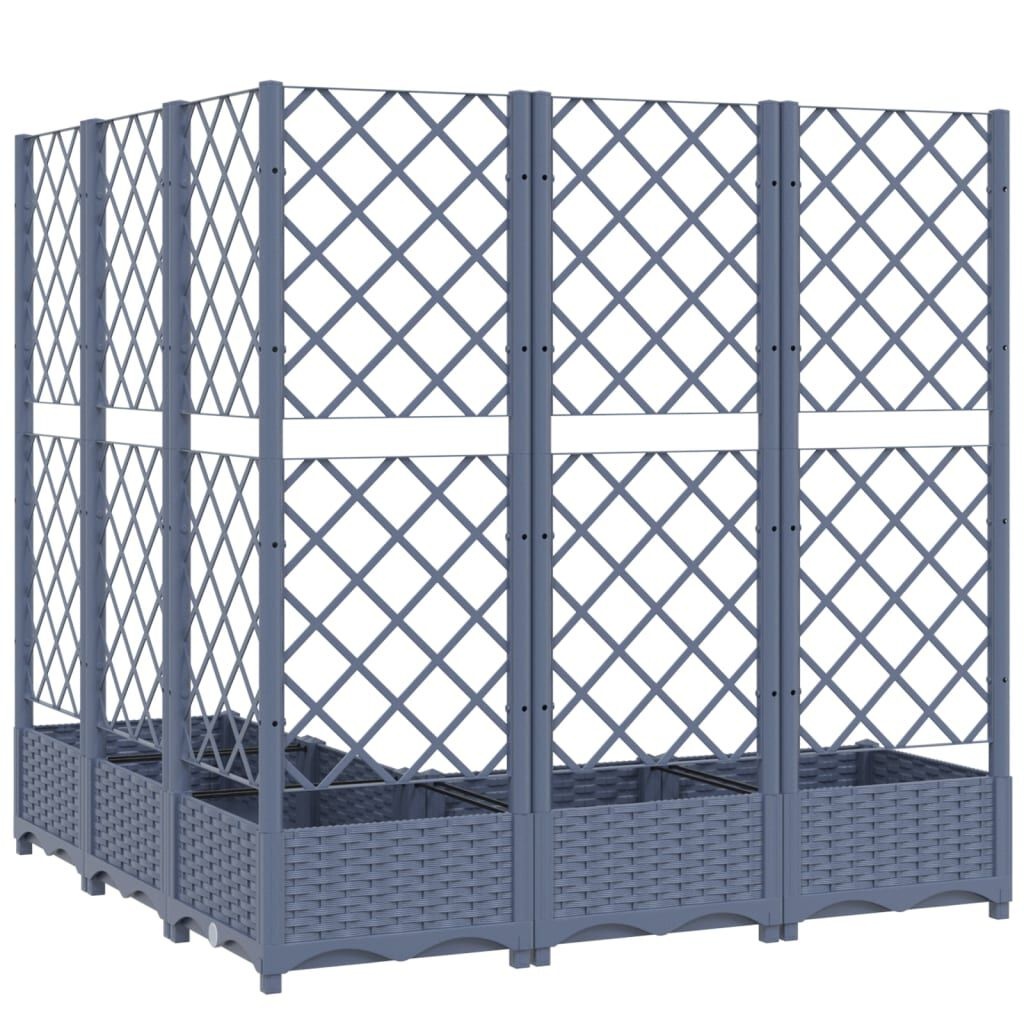 VidaXL Plantenbak met Latwerk - Grijs - 120cm - 41% Korting!