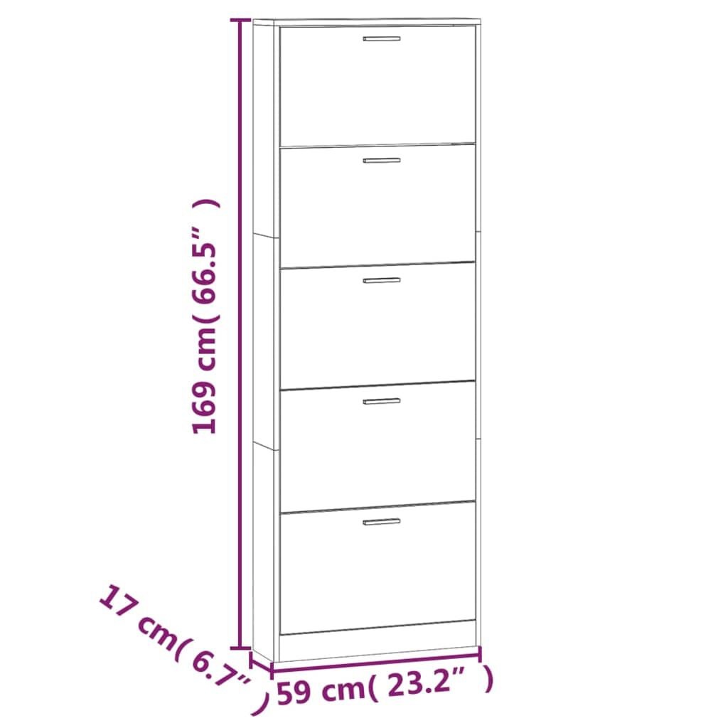 vidaXL Schoenenkast Zwart 59cm - 41% Korting!