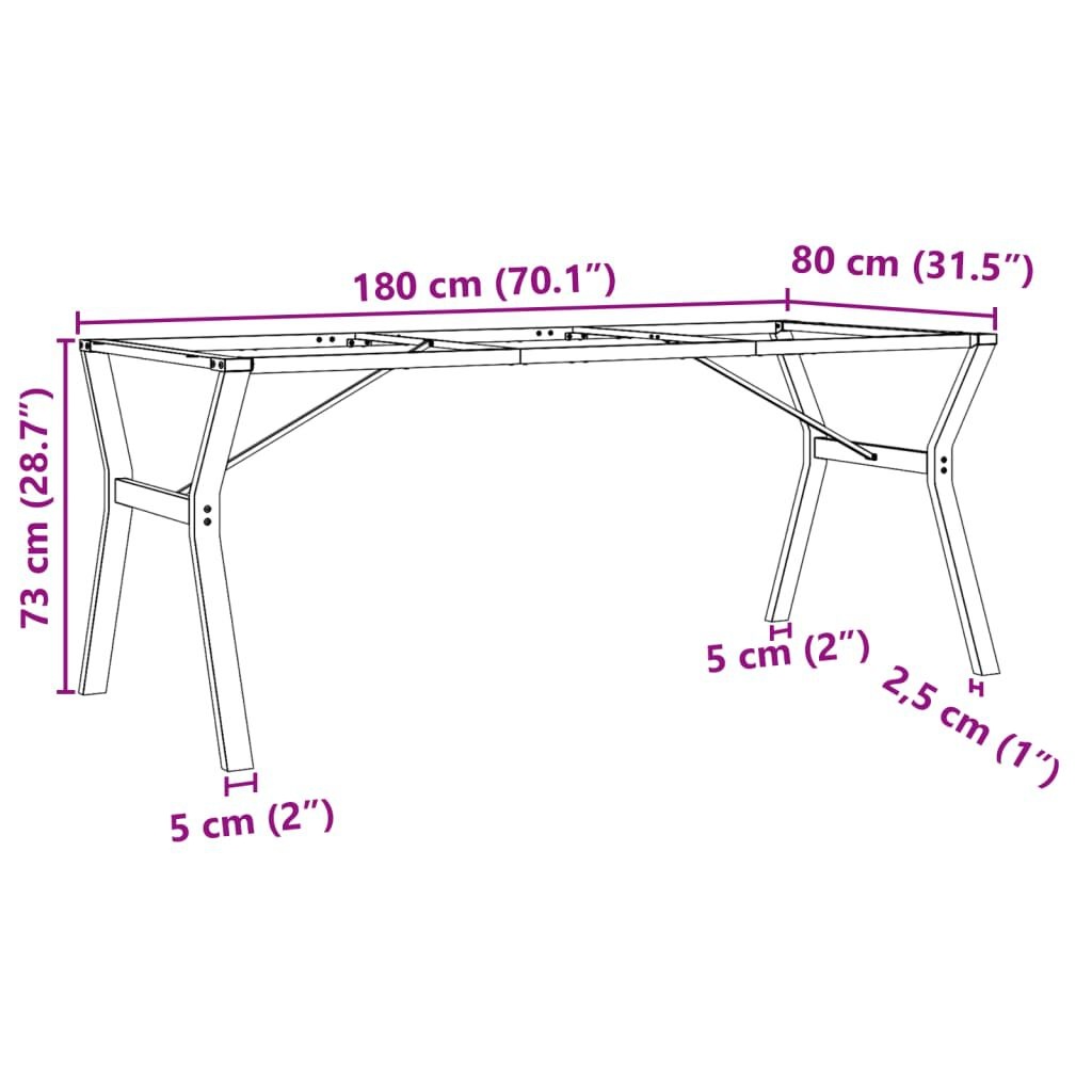 VidaXL Eettafelpoten Y-frame Gietijzer 180cm - 35% Korting!