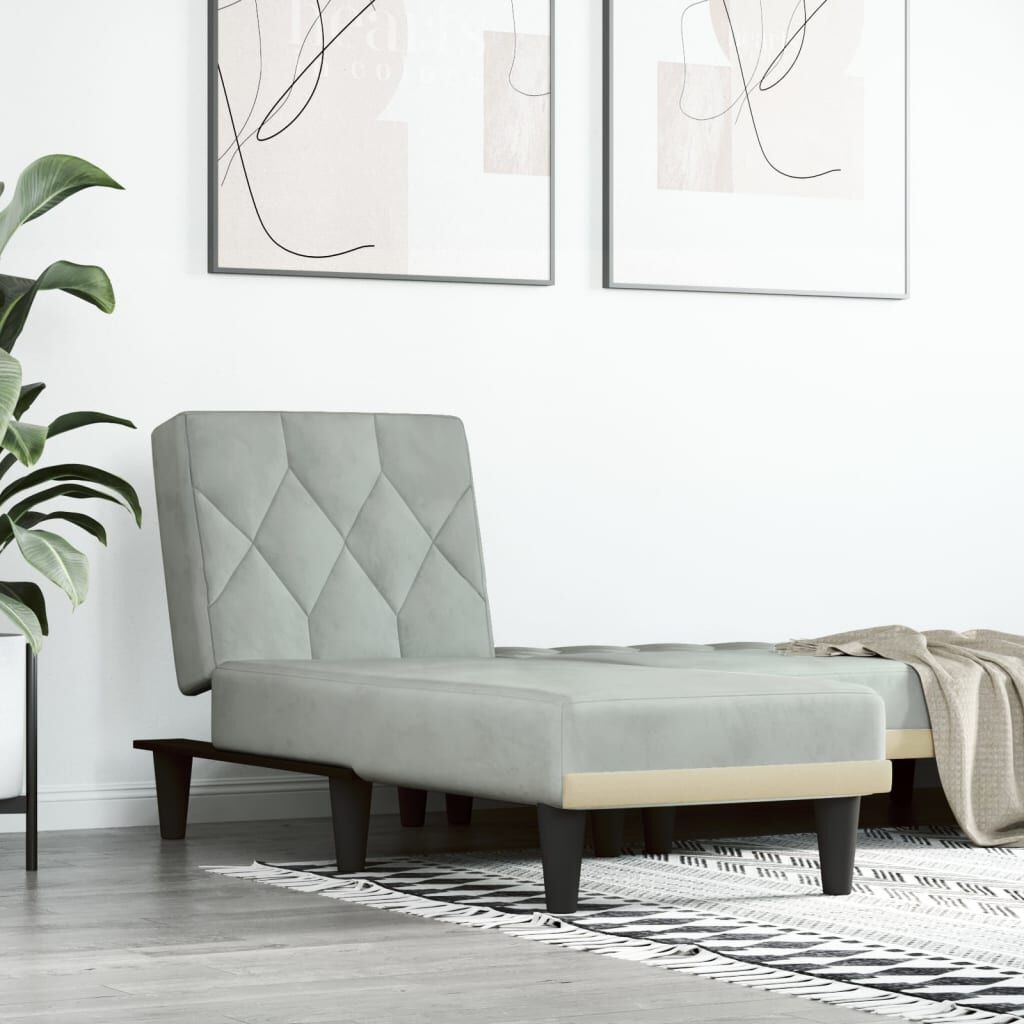 VidaXL Chaise Longue Lichtgrijs Fluweel -35% Korting!
