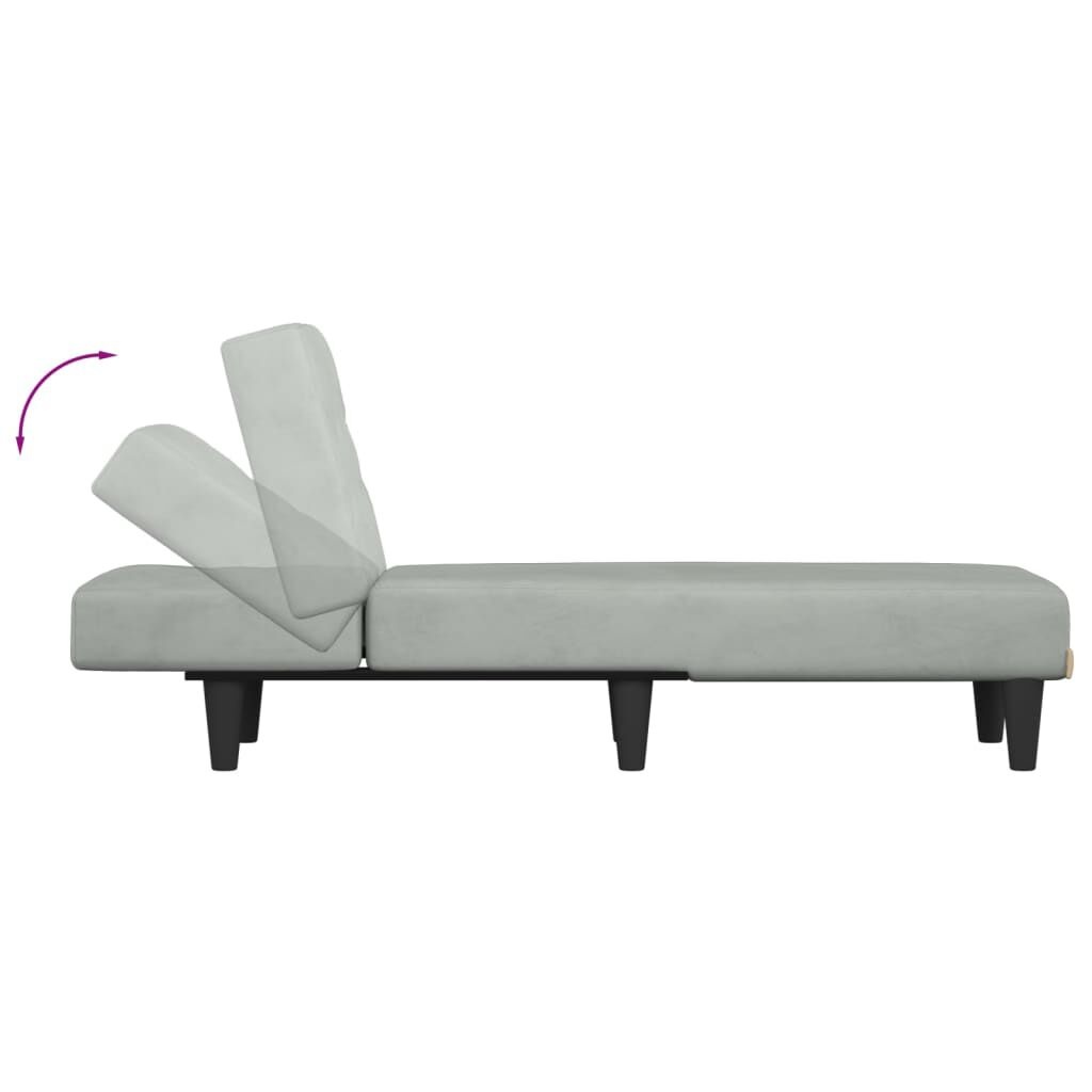 VidaXL Chaise Longue Lichtgrijs Fluweel -35% Korting!