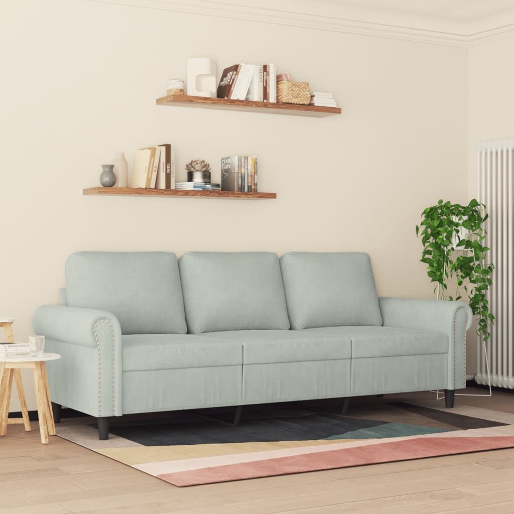 VidaXL 3-zitsbank Lichtgrijs Fluwelen Bank - 35% Korting!
