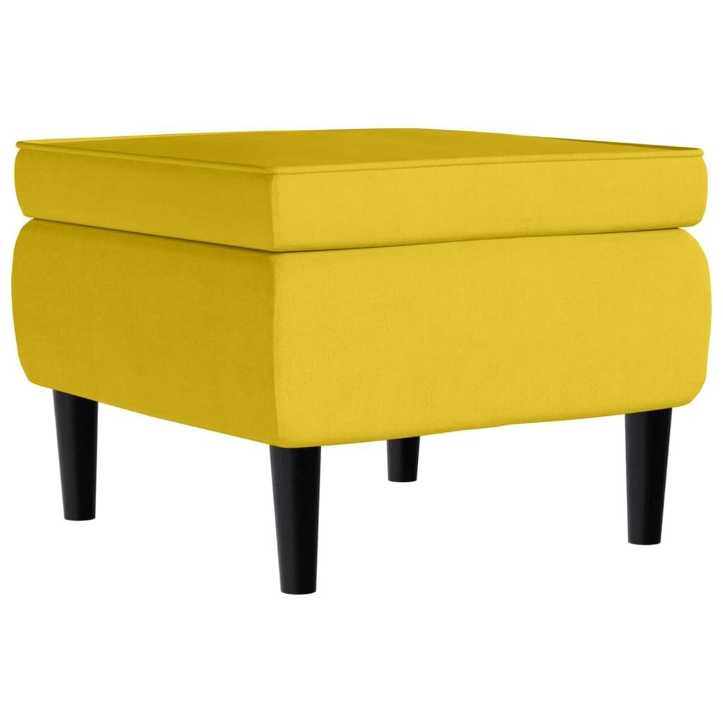 VidaXL Gele Fluweel Kruk - Houten Poten - 35% Korting!