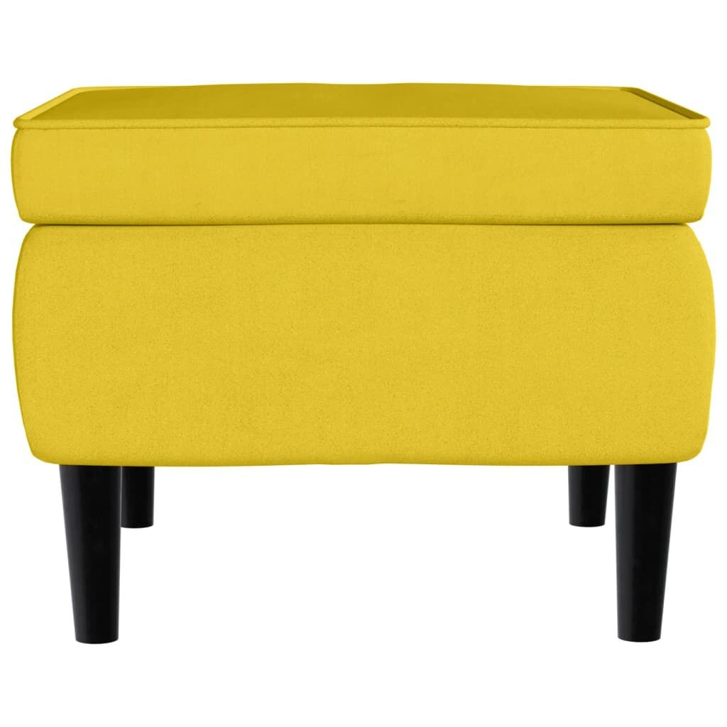 VidaXL Gele Fluweel Kruk - Houten Poten - 35% Korting!